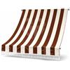 GBiancheria Tenda da Sole Balcone 140x250 o 140x300 cm con Frangia - Telo Ombreggiante per Terrazzo e Finestre - Tessuto Resistente con Ganci Inclusi - Vari Colori (Marrone Rigato, 140x250 cm)