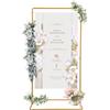ClearFragrans Arco per matrimonio in metallo, per feste in giardino, quadrato, 2 m, decorazione per giardino, decorazione di nozze, San Valentino, matrimonio, 105 x 62 x 200 cm, oro