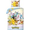 Halantex SP. z.o.o. Zestaw Pościeli Pokémon Pikachu, Eevee i Przyjaciele 140 x 200 cm