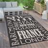 Paco Home Tappeto da esterno resistente alle intemperie Balcone Cucina Motivo moderno Con scritta Dimensioni 160x220 cm