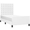 vidaXL Struttura letto con testiera bianca 90x200 cm in Pelle finta