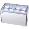 VEVOR Vetrina per gelati commerciale, congelatore da 370 L, congelatore mobile con ripiano in vetro, vetrina per gelati da ristorante con 8 grandi contenitori, 2 porte scorrevoli in vetro, rotelle di bloccaggio, bianco