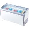 VEVOR Vetrina per gelati commerciale, congelatore da 460 L, congelatore mobile con piano in vetro, vetrina per gelato da ristorante con 5 cestelli in filo, 2 porte scorrevoli in vetro, rotelle di bloccaggio, bianco