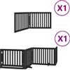 vidaXL Cancelletto per cani 6 pezzi con porta pieghevole nero 480 cm in legno di pioppo