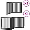vidaXL Cancelletto per cani 6 pezzi con porta pieghevole nero 480 cm in legno di pioppo