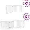 vidaXL Cancelletto per cani 6 pezzi con porta pieghevole bianco 480 cm in legno di pioppo