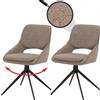 Mendler set di 2 sedie per sala da pranzo HWC-N73, sedia da cucina, girevole con ritorno automatico, tessuto/textile boucle (540g/m²) Oeko-Tex ~ beige