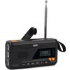 August International Radio DAB+ FM a manovella ricaricabile con pannello solare e Bluetooth - August MB290