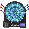 VEVOR Lavagna elettronica per freccette VEVOR, lavagna per freccette con illuminazione a LED, 48 giochi e 500 varianti, incl. 6 aste per freccette con voli e 50 punte per freccette di ricambio, LCD con punteggio in cricket, per 8 giocatori
