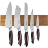 VEVOR Set di coltelli VEVOR da 6 pezzi con portacoltelli magnetico; coltelli in acciaio inossidabile ad alto tenore di carbonio; coltelli da cucina con manico ergonomico e resistente alle rotture; barra magnetica con finitura effetto noce