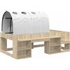 vidaXL Struttura letto con tunnel e ripiano, 3 pezzi, finitura Sonoma e bianco