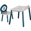 the indigo project Lulù - Postazione multi-attività montessori 60x52x47cm in legno massello per bambini 36 mesi