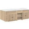 vidaXL Letto a soppalco con armadio, 3 pezzi, struttura in legno effetto sonoma
