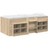 vidaXL Letto a soppalco con armadio, 3 pezzi, in legno impiallacciato effetto noce Sonoma, marca vidaXL