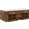 vidaXL Letto a soppalco con armadio e ripiano, in legno di quercia affumicata, modello Loft, confezione da 3 pezzi