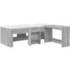 vidaXL Letto a soppalco con scrivania per bambini, 2 pezzi, colore grigio Sonoma