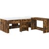vidaXL Letto a soppalco con scrivania per bambini, 2 pezzi, legno di quercia affumicato