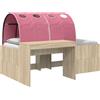 vidaXL Strutture letto con traversi e ripiano, 3 pezzi, colore noce Sonoma e rosa