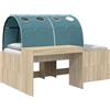 vidaXL Letto a soppalco con scala, 3 pezzi, effetto legno Sonoma e azzurro chiaro, realizzato in materiale composito