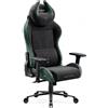 Diablo Chairs Sedia da gaming Diablo X-Horn 2.0, sedia da ufficio, sedia da scrivania, design ergonomico in tessuto, nero-verde, taglia standard