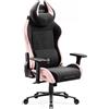Diablo Chairs Sedia da gaming Diablo X-Horn 2.0, sedia da ufficio, sedia da scrivania, design ergonomico in tessuto nero e rosa, taglia standard