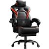 GTPLAYER Sedia da gaming, poltrona da gaming, sedia da gaming con poggiapiedi, cuscino lombare, poggiatesta, regolabile in altezza, braccioli regolabili con poggiapiedi, rosso