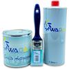 WAGA PAINT S.R.L. Kit Smalto Sintetico Antiruggine 750ML con Diluente 1LT e Pennello, Anticorrosivo, Alta Copertura Interni ed Esterni per Ferro, Acciaio, Legno (GRIGIO FERRO)