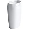 doporro Lavabo a Colonna Monoblocco 53,5x36x85 cm, Lavamani Autoportante | Lavandino per Bagno in Marmo Resina, Colore Bianco, Finitura Lucida, senza Foro per Rubinetto, Installazione a Pavimento