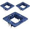A2ZWORLD 3 Pezzi Supporto Telaio Compatibile con Bticino Living International e Living Light, 2 Moduli Per Scatola 502, Serie MBL, Colore Blu
