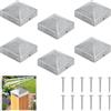 SERYUUT Tappo per pali in metallo, 7 x 7 cm, resistente alle intemperie, antiruggine, durevole, con viti, set da 6 pezzi, per recinzioni da giardino, esterni, protezione per pali in legno