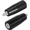 Swpeet 2 pezzi M6 × 50 mm asta filettata maschio rotante, maniglia della macchina, rotella rotante, manovella con maniglia rotante per fresatrice, tornio, smerigliatrice, trapano