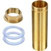 Rutovex Raccordo per rubinetto, tubo filettato e dado in rame, con 2 distanziali, prolunga da 10 cm, diametro esterno 31,5 mm, kit di riparazione per rubinetto, accessori per rubinetti di acqua calda e fredda
