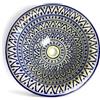 ARTIGIANATO VULCANO Lavabo Marocchino in Ceramica, Dipinto a Mano, Fes, 40 cm, Blu e Bianco, Motivo Orientale