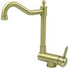 HomeLava Rubinetto cucina pieghevole oro, Miscelatore cucina Sottofinestra oro, Rubinetto abbattibile cucina in Acciaio Inox 304, Beccuccio girevole a 360°