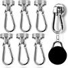 NTGRTY 6 ganci magnetici extra forti, diametro 20 mm, magnete al neodimio con moschettone, 25 kg, gancio magnetico argento, gancio magnetico molto forte, per cucina, bagno, armadietti