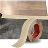Zayejod Striscia di transizione per pavimenti, laminato, in PVC, autoadesiva, 2 m, per porte, divisori piatti in laminato, profilo piatto, bordatura per bordi, barra per porta (5 cm, beige grana)