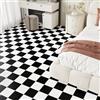 VEELIKE Carta da Parati Bianco e Nero Piastrelle Adesive Pavimento Bianca Nera Carta da Parati a Quadretti PVC Adesivo Pavimento Camera da Letto Bagno Impermeabile Decorazioni Parete 40 cm x 300 cm