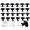 Abiyou Nero Pomelli per Cassetti, 25PCS Nero Pomolo per Mobili Rotondo con 25 Viti, 30MM nero Opaco Pomelli per Porta, Pomelli per Mobili nero, per Cassetti, Porta, Armadio, Cucina, Soggiorno