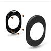 SECUREMME Kit Piastrina 4300, Bocchetta per Porta Blindata, 62x82x6 mm, con Foro Ø46 mm, con Inserto per CILINDRO EUROPEO, NERO F5