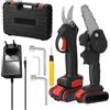 MF artSHOP Kit Potatura, Forbici da Potatura e Mini Sega Elettrica, Motosega Lama 4, Trancia Rami Professionale Cesoie Elettriche portatile, 5 M/S, con 2 Batterie da 48V, Valigetta e Accessori