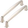 SYZOW 6 Pezzi Nichel Satinato Distanza fori 160mm Maniglie per mobili da cucina maniglie per mobili maniglie cucina (Nichel Satinato)
