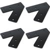 KUMGROT Staffe angolari piatte a 45 gradi con fori 100 x 100 mm/3.94 x 3.94 pollici, staffe angolari a 90 gradi in metallo in acciaio al carbonio, piastre di riparazione piatte per angoli a 45 gradi