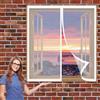 GUOGAI Tenda Zanzariera Magnetica 45 x 150 cm Easy to Install Senza Fori Zanzariera Finestra Magnetica Rete Super Fine Lavabile in Lavatrice per Windows, Bianco