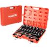 Meiwaltee 3/4 Set di Bussole a Impatto | 90MM Profondo | Assortimento Jumbo da 22 pezzi Dado a impatto profondo Misure metriche 19-50 mm | Chiave a cricchetto | Barre di estensione | Acciaio Cr-Mo.