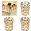 CeyKvo Set di 3 lampadari in stile bohémien, 12 x 12 x 15 cm, paralume in carta rattan, accessorio universale per plafoniere, lampadari e lampade a sospensione.
