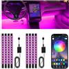 Winzwon Led Auto Interni con APP, Accessori Auto, Regalo Festa della Mamma, Uomo, Donna, Compleanno, Strisce Led Auto con Porta USB Controllo APP,2 Pezzi (2)
