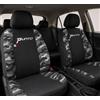 Auto Accessori Lupex | Coprisedili auto compatibili con Grande Punto (2005-2018) con schienale e seduta posteriore divisi 40 e 60, Nero Mimetico Grigio, Made In Italy, Sedili Anteriori e Posteriori