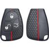OTMIK Custodia in Silicone per la Copertura della Chiave dell'Auto adatto per Mercedes Benz AMG Viano W639 B C E S ML SLK CLK Classe W211 W202 Accessori per il guscio della chiave (3 Pulsanti)