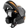 VINZ Busan Casco Modulare Moto & Scooter | Con Doppia Visiera | Certificato ECE 22.06 & PINLOCK preparato | Integrale Donna E Uomo | nelle taglie dalla XS-XXL - Arancia