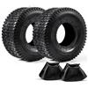 Soiiw Set di 2 set di pneumatici e tubi interni 15x6.00-6 con valvola diritta TR-13 in gomma naturale 4 strati con camera capacità 400 libbre per montaggio su ruota anteriore tosaerba con sedile